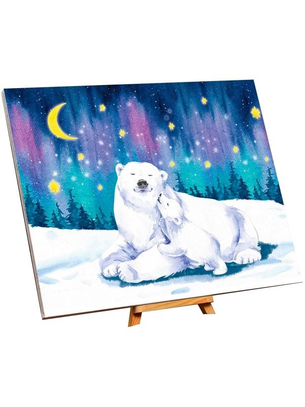 Картина по номерам на холсте с подрамником «Полярные медведи» 40×50 см