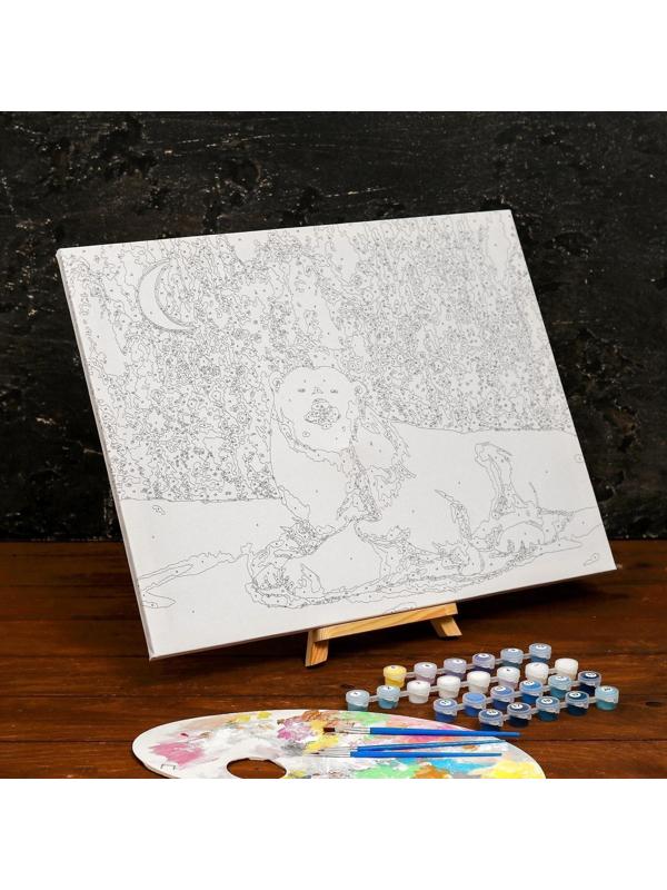 Картина по номерам на холсте с подрамником «Полярные медведи» 40×50 см