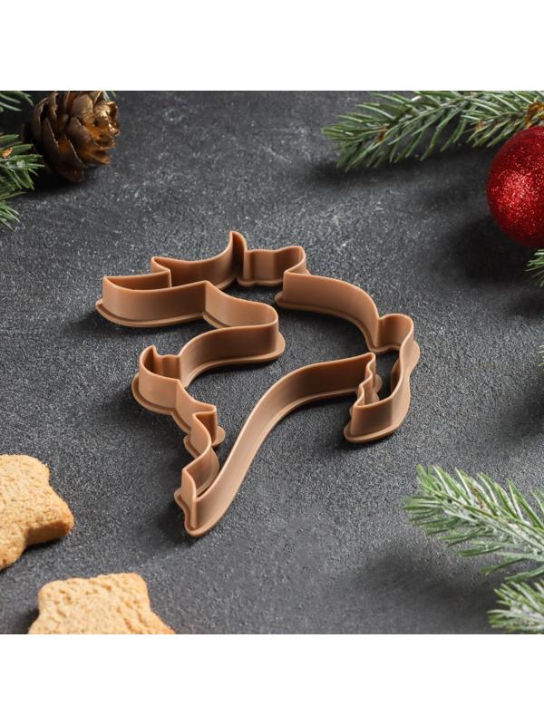 Форма для печенья «Олень», вырубка, штамп, 10×10 см, цвет коричневый