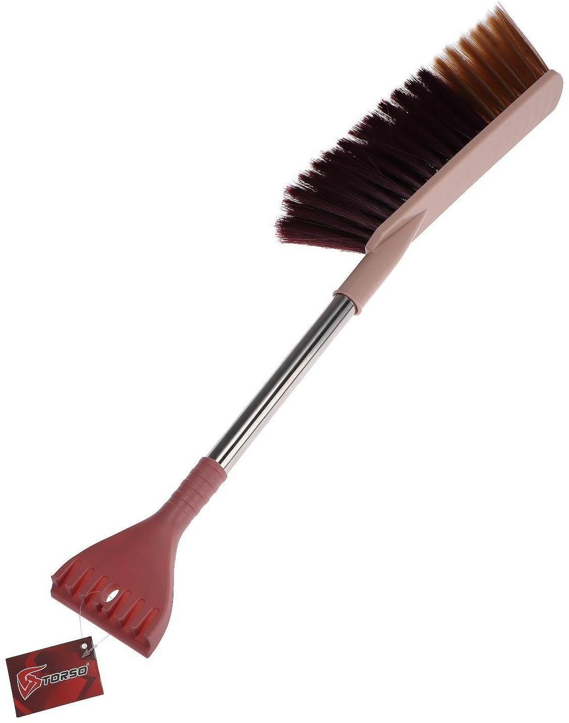 Щетка сметка TORSO, 62 см, со скребком, МИКС