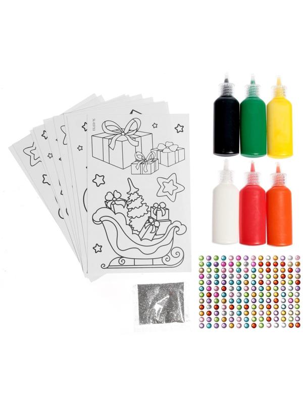 Набор для творчества «Раскрась витражики - новый год», 20 шт в наборе