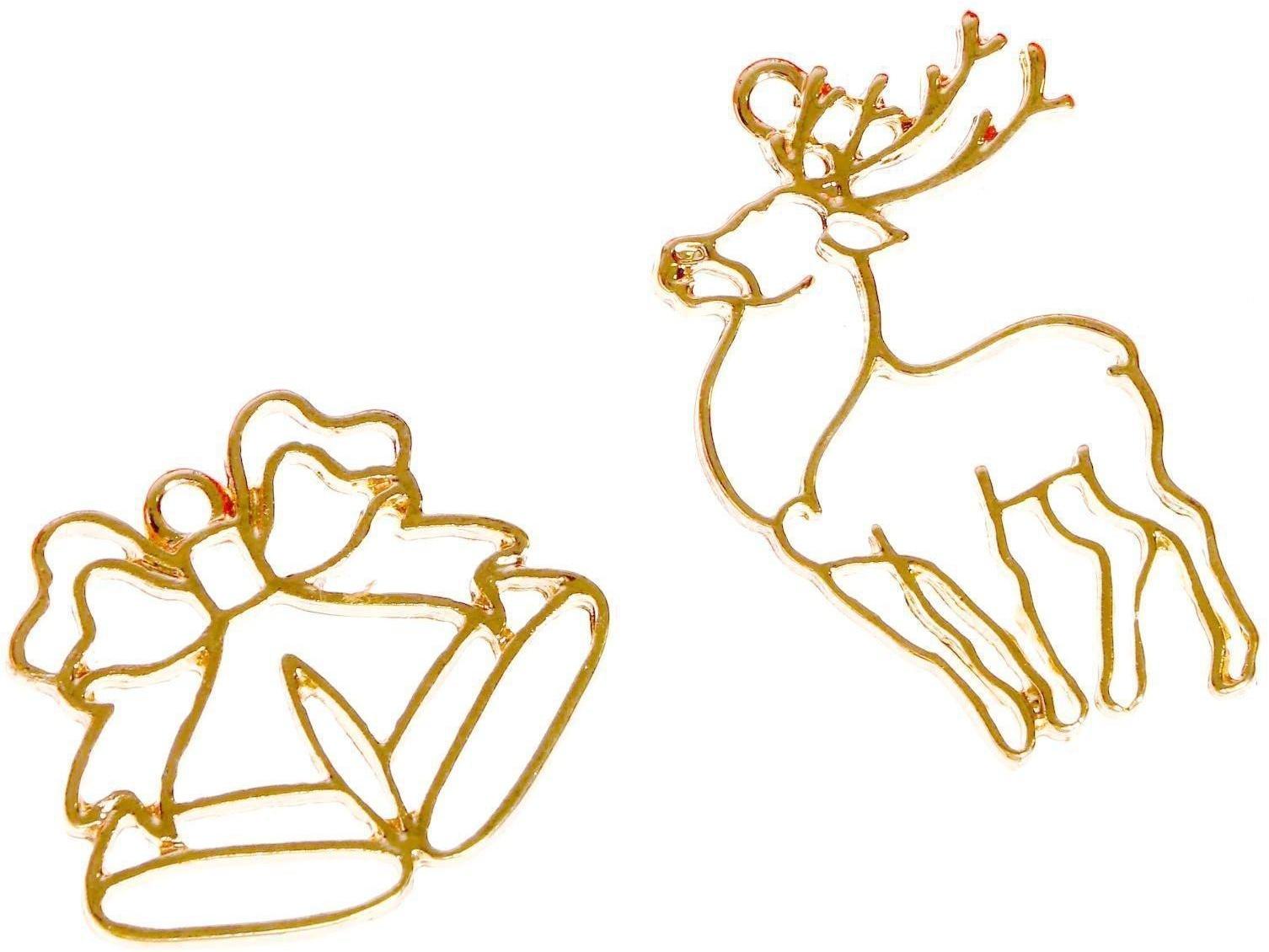 Набор для опытов, украшения из эпоксидной смолы, «Олень и колокольчики»