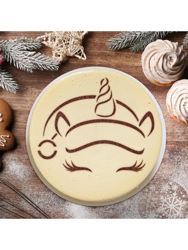 Трафарет для выпечки «Новогодний единорог», 22,4 × 19 см