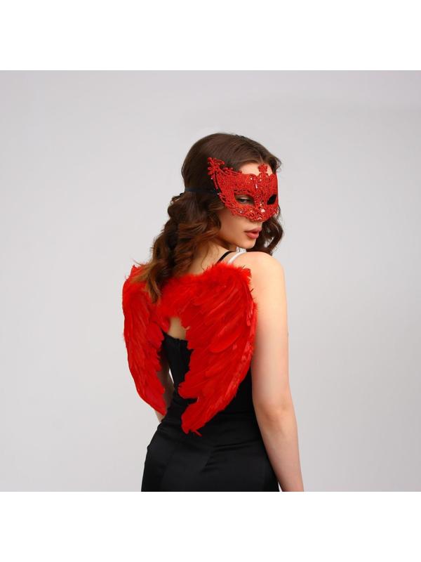 Карнавальный набор «Красный ангел», крылья, маска