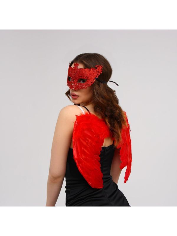 Карнавальный набор «Красный ангел», крылья, маска