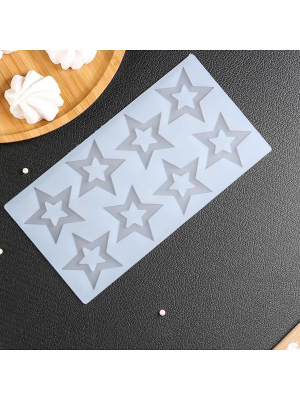 Силиконовый коврик для айсинга Доляна «Звёзды», 8 ячеек, 22×11,5×0,3 см, цвет прозрачный