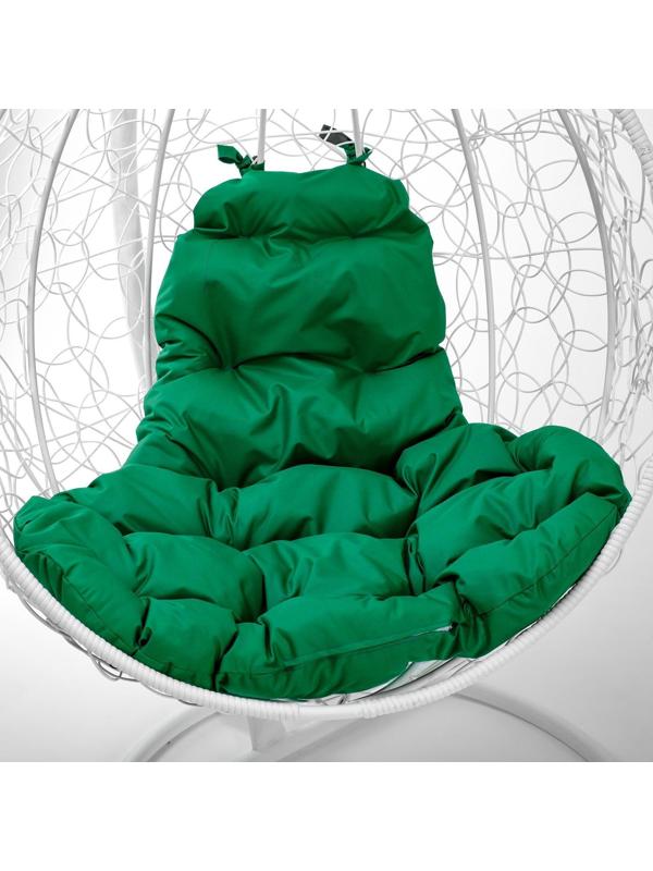 Подвесное кресло КОКОН «Капля» зелёная подушка, стойка