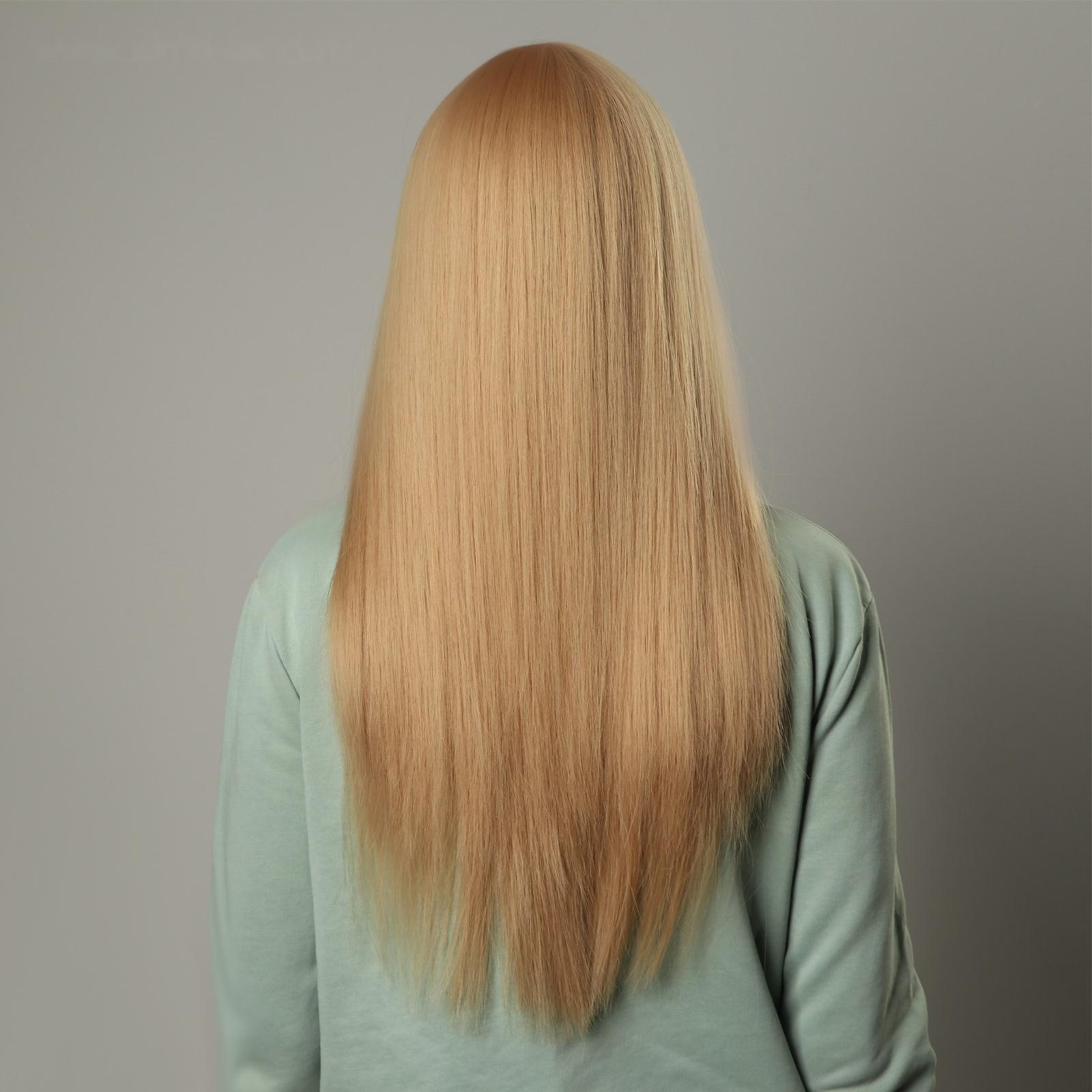 Парик искусственный, с чёлкой, имитация кожи, 60 см, цвет блонд