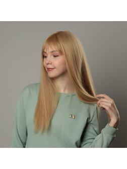 Парик искусственный, с чёлкой, имитация кожи, 60 см, цвет блонд