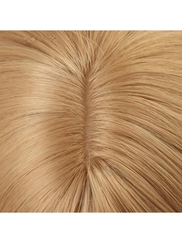 Парик искусственный, с чёлкой, имитация кожи, 60 см, цвет блонд
