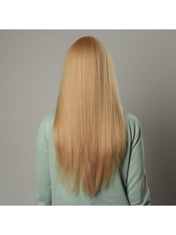 Парик искусственный, с чёлкой, имитация кожи, 60 см, цвет блонд