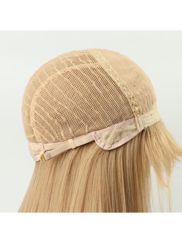 Парик искусственный, с чёлкой, имитация кожи, 60 см, цвет блонд