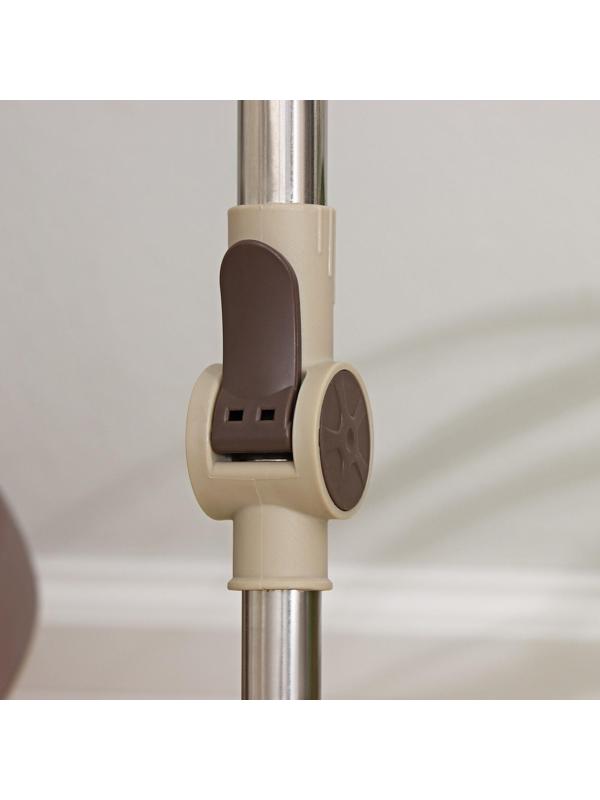 Швабра с отжимом и ведро с металлической центрифугой Доляна, 19,2 л, дополнительная насадка, цвет бежевый