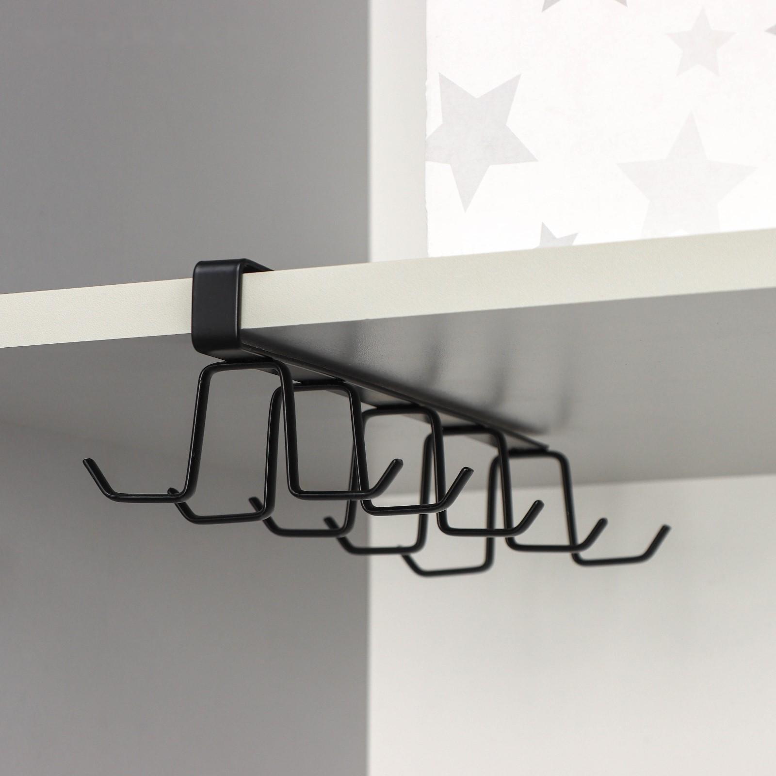 Держатель для кружек подвесной Доляна, на 10 предметов, цвет чёрный