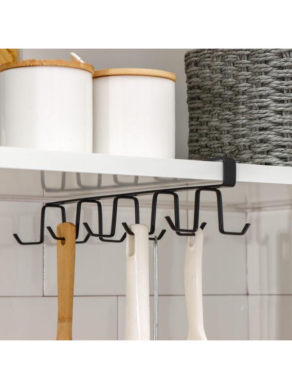 Держатель для кружек подвесной Доляна, на 10 предметов, цвет чёрный