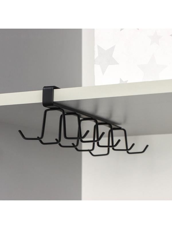 Держатель для кружек подвесной Доляна, на 10 предметов, цвет чёрный