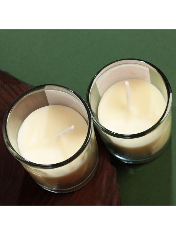 Новогодние свечи в стакане (набор 2 шт.) «Исполнения желаний», аромат ваниль