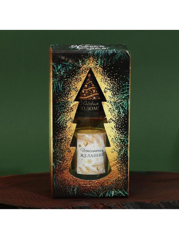 Новогодние свечи в стакане (набор 2 шт.) «Исполнения желаний», аромат ваниль