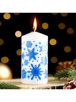 Свеча - цилиндр новогодняя 