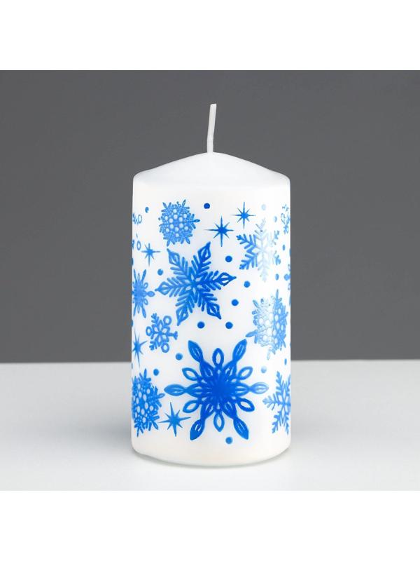 Свеча - цилиндр новогодняя 