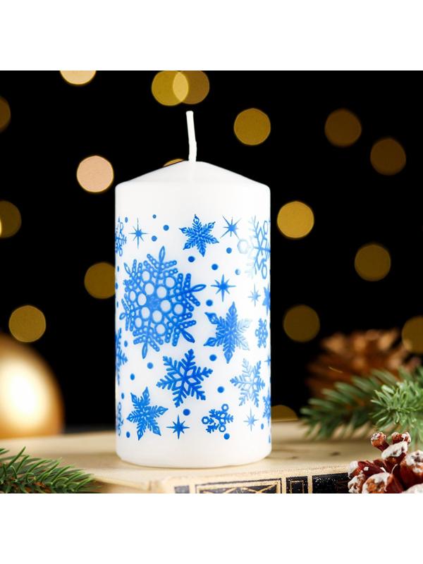 Свеча - цилиндр новогодняя 