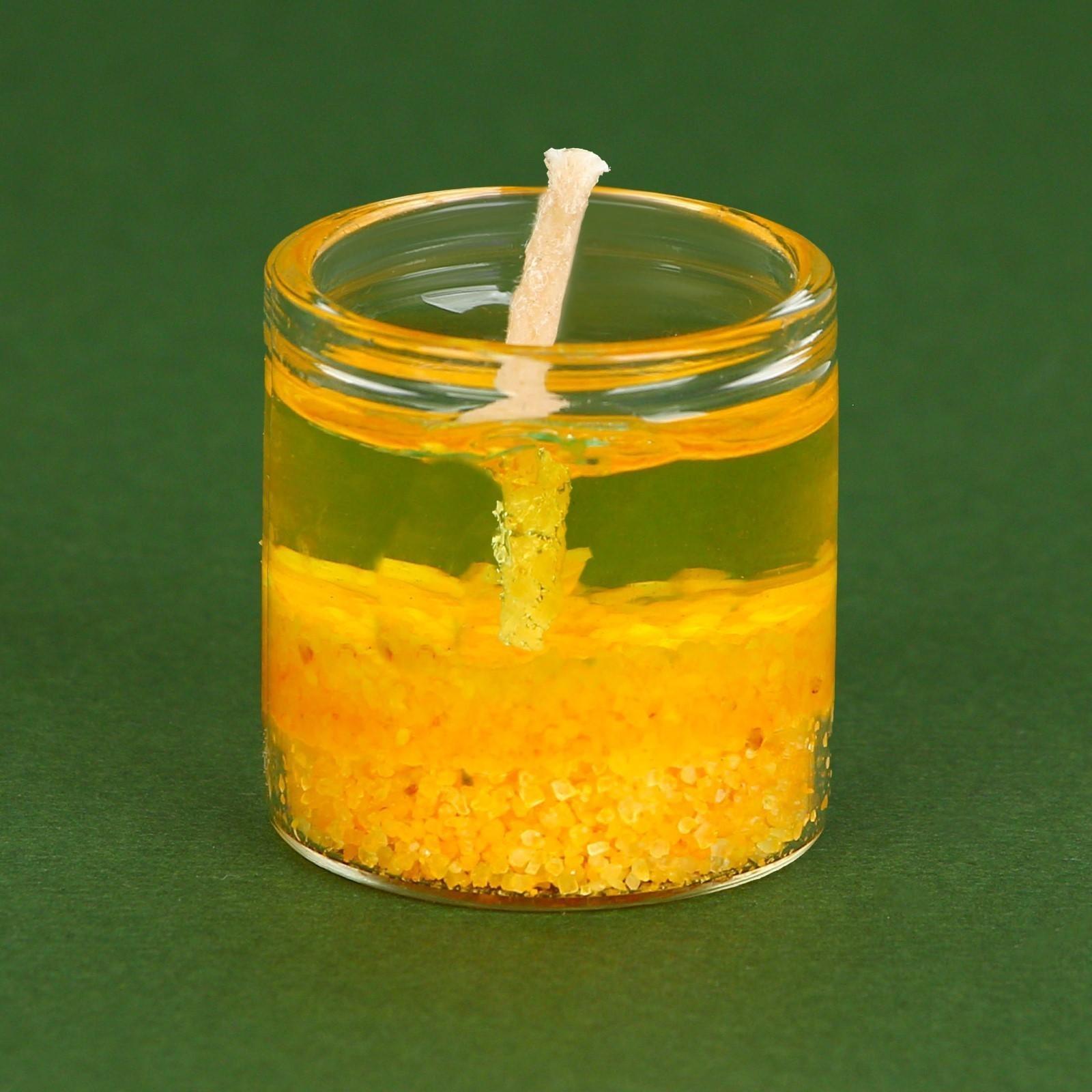 Новогодняя гелевая свеча Зима это ..«Золотой шик», без аромата, 2,5 х 2,5 х 2,5 см