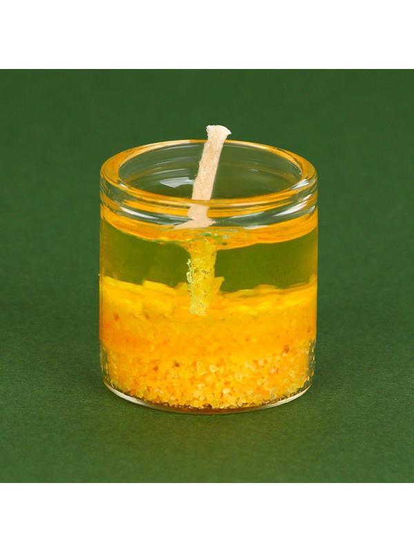 Новогодняя гелевая свеча Зима это ..«Золотой шик», без аромата, 2,5 х 2,5 х 2,5 см