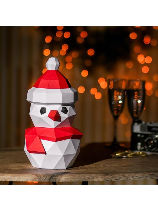 Набор для создания полигональной фигуры «Снеговик», 32.5 х 44 см