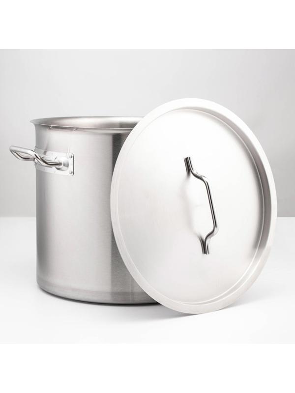Котёл, 30 л, d=35 см, h=32 см, металлическая крышка, тройное дно, индукция, нержавеющая сталь