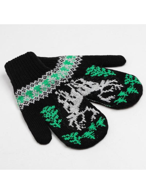 Варежки женские, цвет чёрный, размер 18