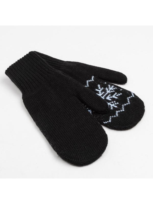 Варежки женские, цвет чёрный, размер 18