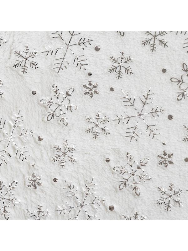 Плед Этель «Серебряные снежинки» 180*200 см,100% п/э, корал-флис 220 гр/м2