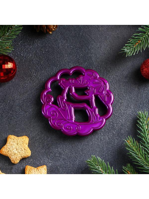 Форма для резных пряников «Северный олень», цвет фиолетовый