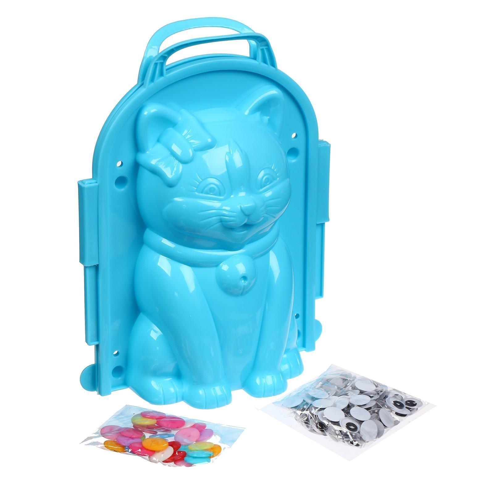 Снежколеп-песколеп «Кошка» + глазки и пуговки, набор, цвета МИКС