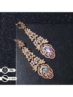 Серьги висячие со стразами 