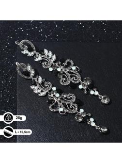 Серьги висячие со стразами 