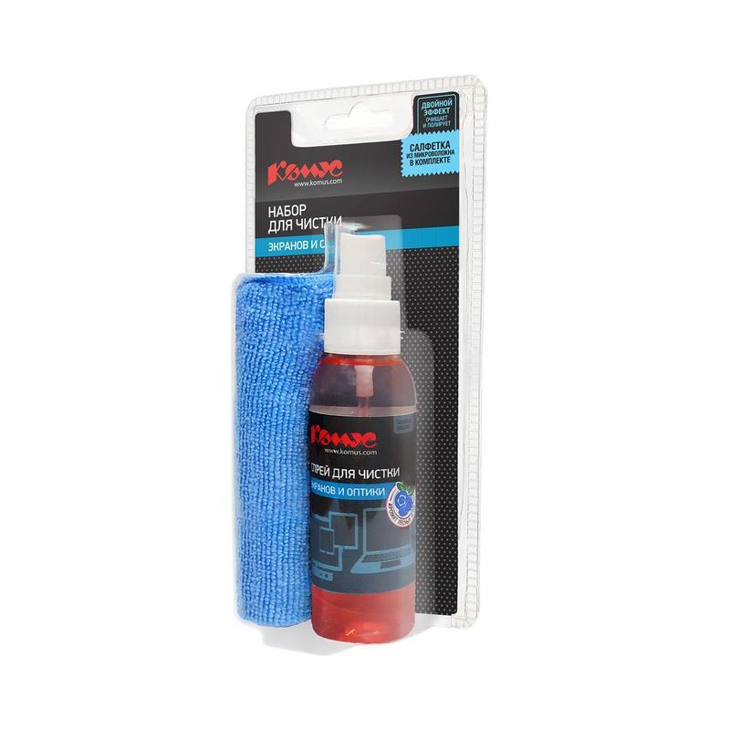 Набор для чистки оргтехники Комус, спрей 100мл+1м/ф