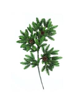 Украшение Ветка хвойная с шишками Меридиан, 60 см, литая (10) В360-1