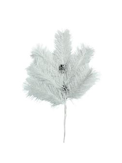 Украшение Ветка хвойная с шишками 60 см, белая леска (10) В260-4