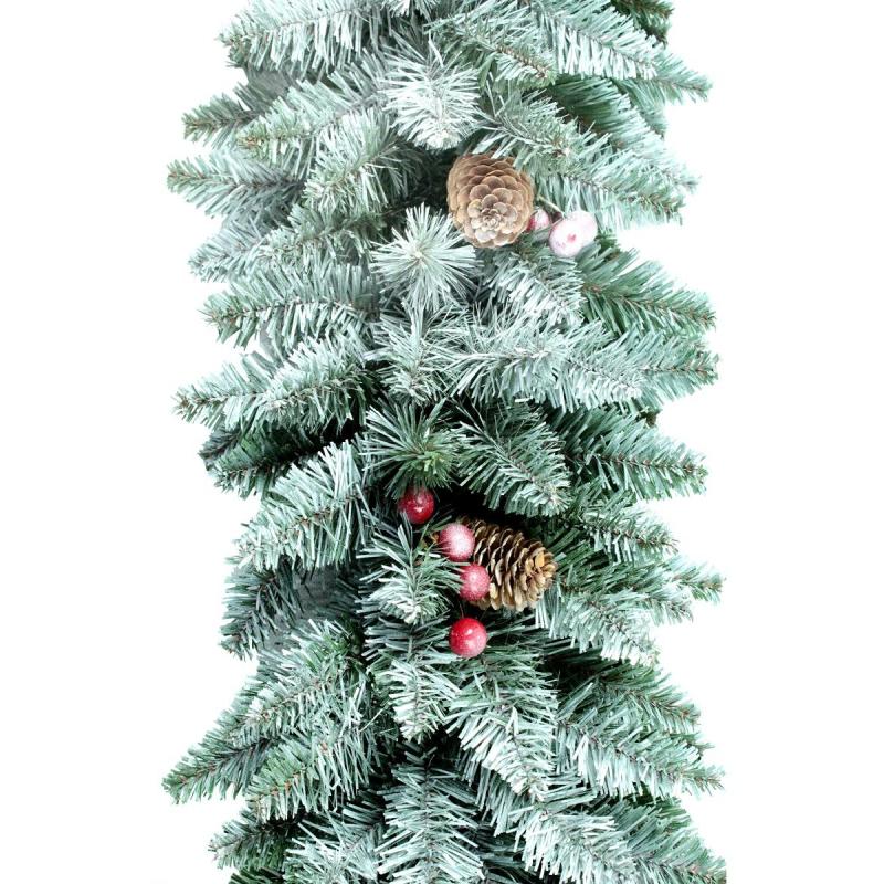 Гирлянда еловая c декором заснеженная 1,8 м. (1) GR-1