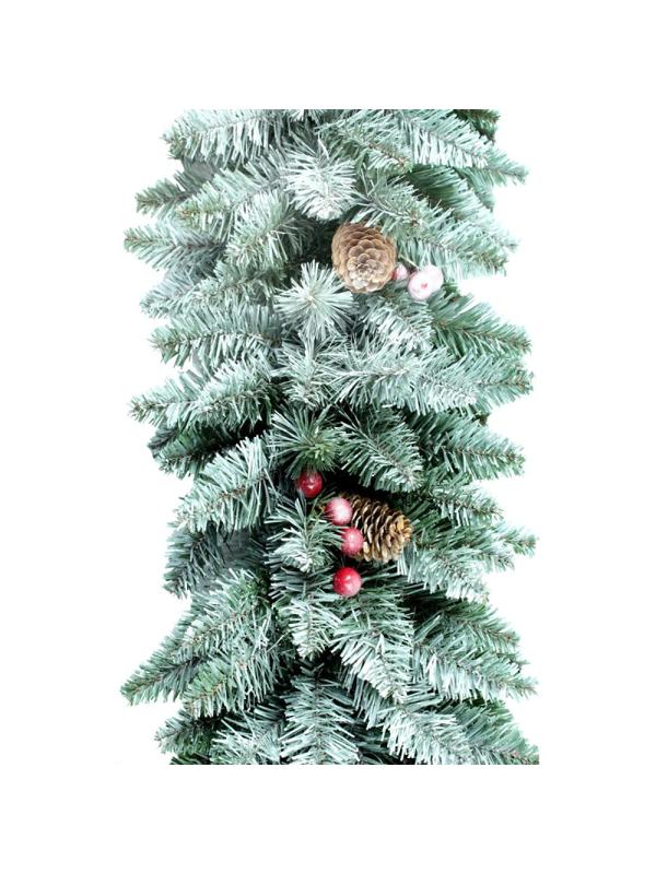 Гирлянда еловая c декором заснеженная 1,8 м. (1) GR-1