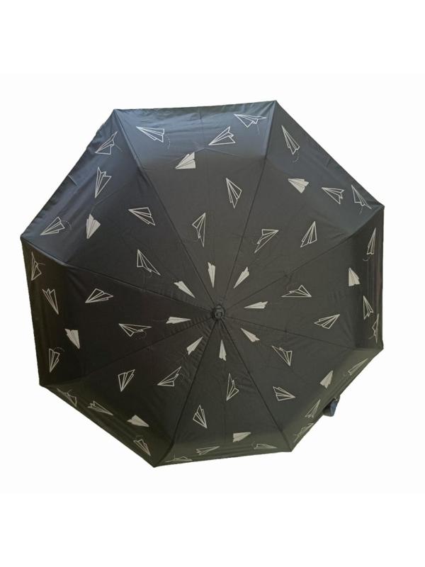 Зонт полный автомат, Самолетики, черный, HD-U28 black