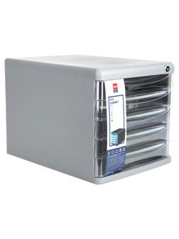 Бокс с выдвижными лотками Deli E9795G 5 выдвижн лотков с замком серый