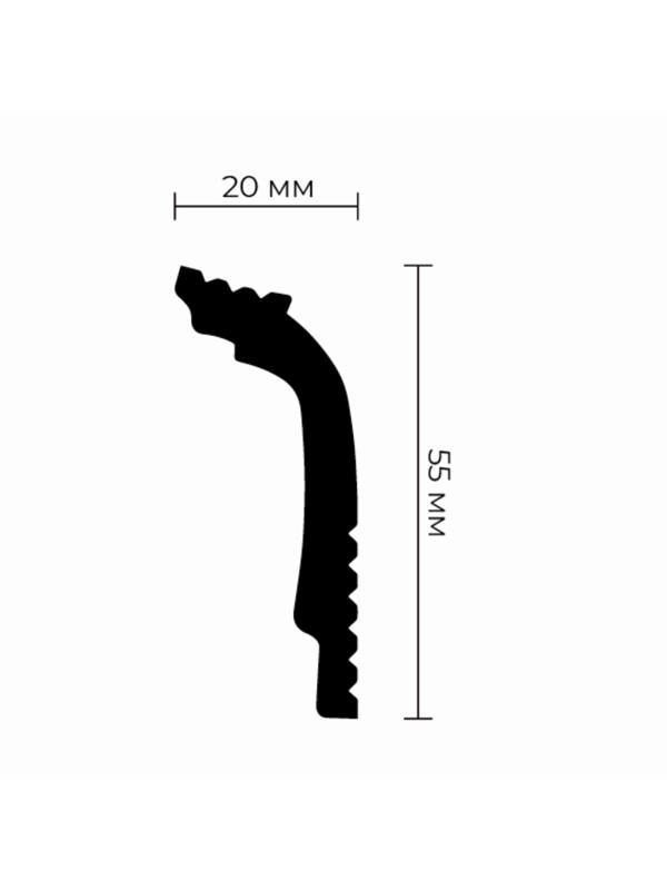Потолочный плинтус для натяжных потолков N-60 20х55х2000мм