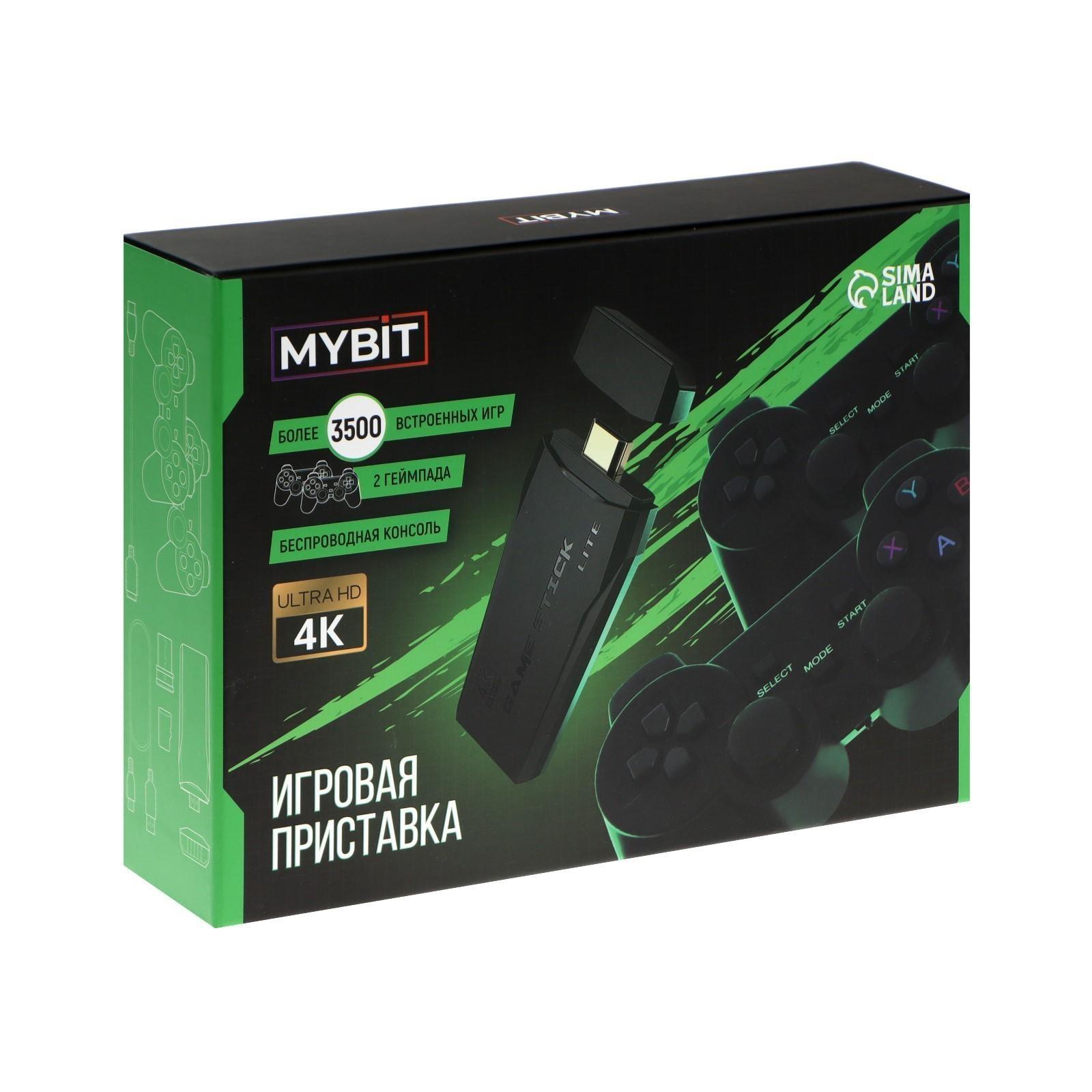 Игровая приставка MYBIT Game-5, 8/16/32 бита, 3500 игр, 4K HD, 32 ГБ, HDMI, microSD, 2 джойстика, черная