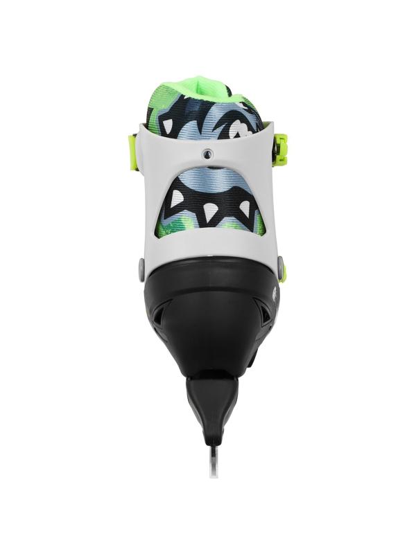 Набор: коньки ледовые детские раздвижные 223Y, текстиль, пластик, с роликовой платформой+защита, PVC колёса, размер 34-37