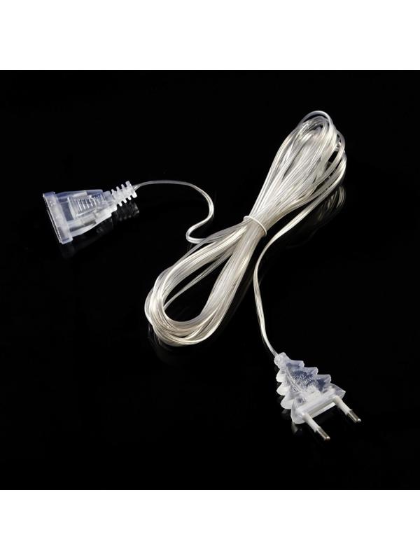 Удлинитель для комнатных гирлянд, 5 м, прозрачная нить, УМС-вилка