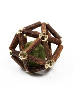 Двойной шар для кошек из прессованной кошачьей мяты и дерева, 6-6,5 см