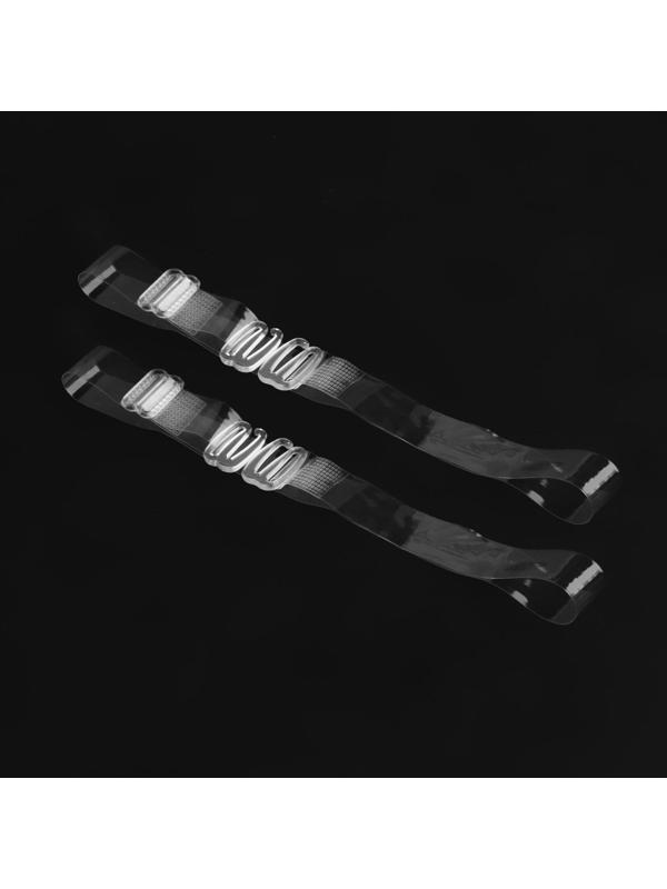 Бретели силиконовые, фурнитура пластик, 1,5 см, 37 см, пара, цвет прозрачный