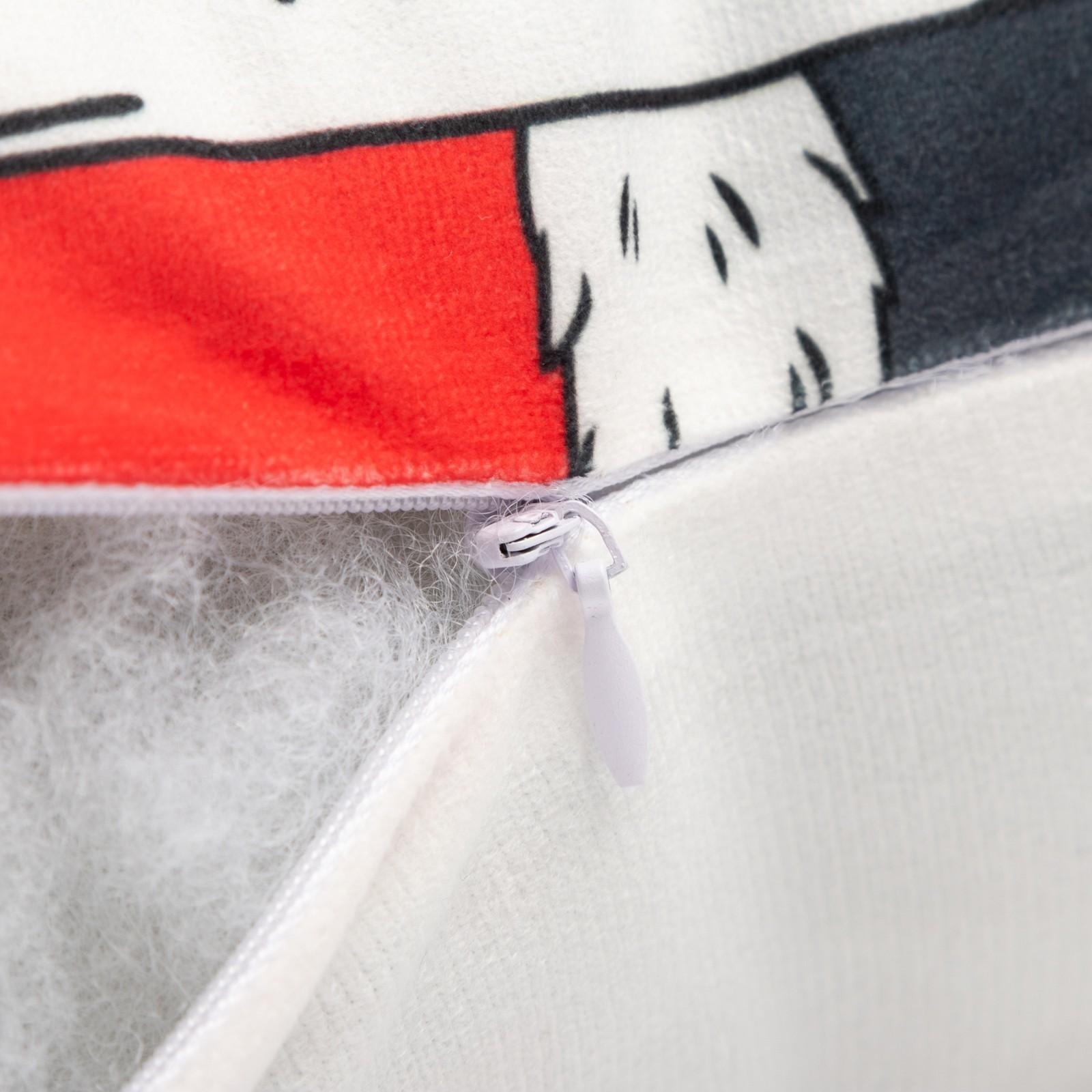 Подушка декоративная новогодняя Этель «Bad Santa», 40х40 см, 100% п/э, велюр